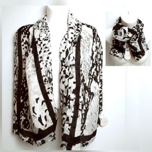 Studio Amiee Lynn Open Scarf Black & Grey Camo Print  73"×27" Casual
